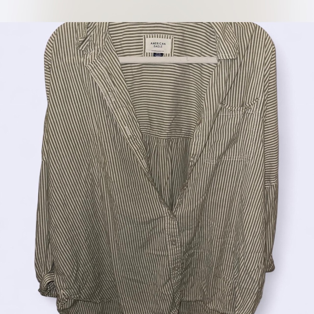 American Eagle Outfitters Women's Button Down Striped Shirt
